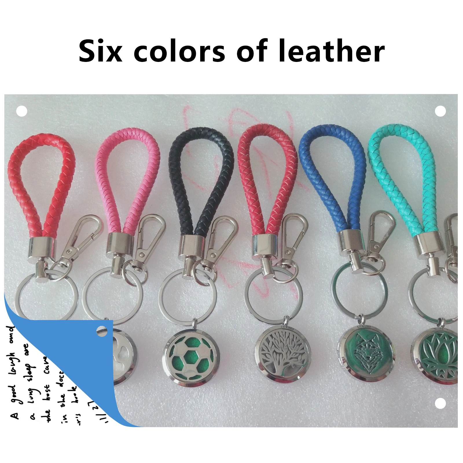 Charka Crystal Aroma Locket Leather Braided Woven Rope keychain DIY bag Pendant Key Chain Holder Car Keyrings Men Women Keychain