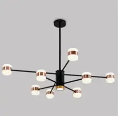 Modern nordic chandeliers lighting 6-16 heads creatvie black rose gold led ceiling hanging lamp for living dining room bedroom - Цвет корпуса: 8 heads