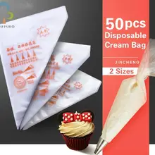 50 Uds. Bolsa de manga pastelera desechable de tamaño pequeño/grande para torta de glaseado fondant, bolsa de crema, herramienta de punta de pastelería GYH