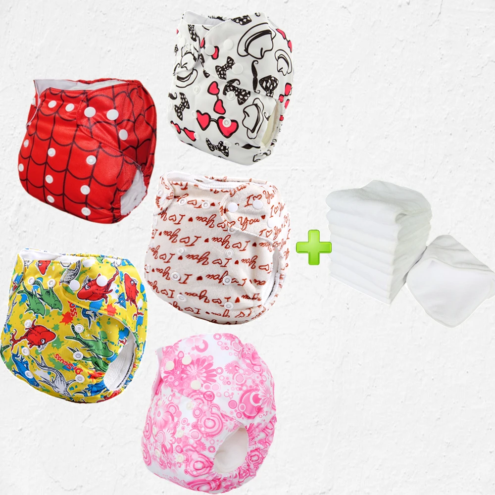 babyland papoose cotton inserts 3 layers 5pcs/lot baby diaper bamboo