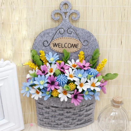 

Creative DIY Hanging Flower With Nonwoven Fabric Material Handmade Wedding Gift With Sewing Tool Home Wall Decor Free Shipping