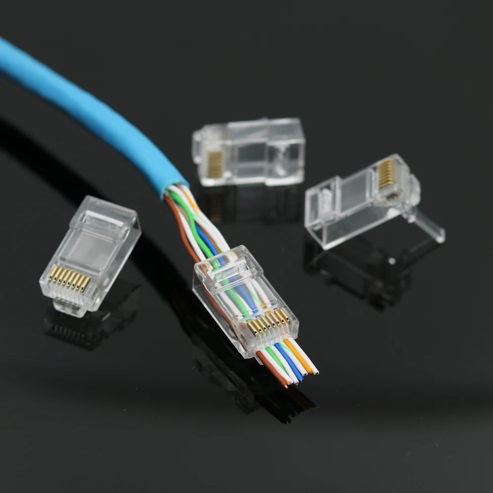 Xintylink EZ rj45 разъем ethernet кабельный разъем cat6 сетевой 8P8C позолоченный неэкранированный модульный utp rj 45 терминалы 100 50 шт