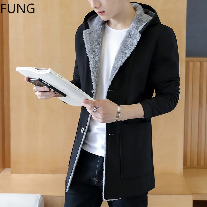 Mens Trench Coat Jacket Winter Fashion Long Coat New Men Hooded windbreaker coat velvet thickened large size 5XL long jacket men Mens Trench Coat Jacket Winter Fashion Long Coat New Men Hooded windbreaker coat velvet thickened large size 5XL long jacket men