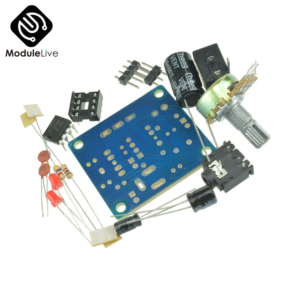 Плата мини усилителя LM386 3 В 12 в комплект DIY мощности переменный резистор DIP8 IC