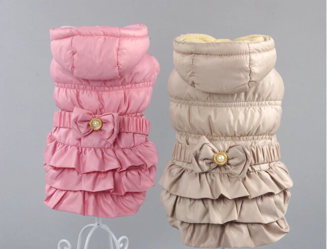 New arrival pet dog cat autumn winter hoodies doggy fashion princess bowknot coat puppy costume dogs cats jackets clothes 1pcs