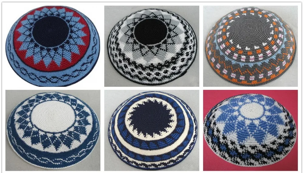 Высококачественные Вязаные изделия ручной работы YARMULKE KIPPAH смешанные цвета MOQ 50