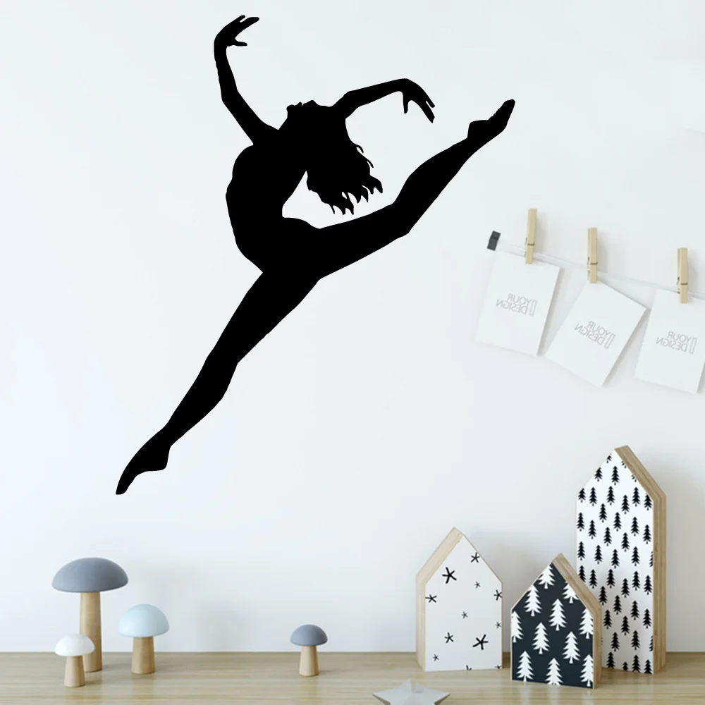 

Personalized Dancing Ballet Lady Cartoon Wall Decals Pvc Mural Art Diy Poster For Children's Room Removable Decor Wall Decals