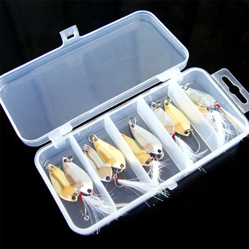 10pcs Metal Fishing Lures Hard Sequin Baits Sets Spoon Crank Bait Saltwater Tackle Hooks Convenient Fishing Tools pesca #3S06 (2)