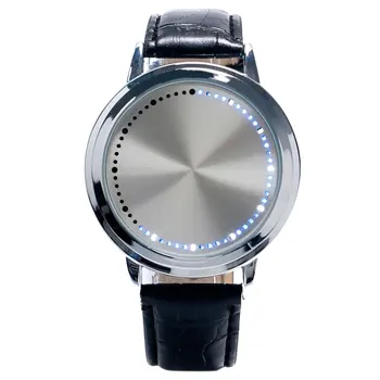 

LED Digital Touch Screen Watch Fashion White Blue Light Wrist Watch Women Leather Quartz Watch Female Clock Bracelet Gift