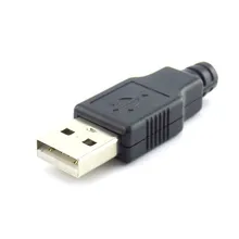 2,0 Тип usb A входящий штекер 2,0 коннектор usb-разъема с черным Пластик крышкой припоя Тип 4 контактный разъем Разъем DIY