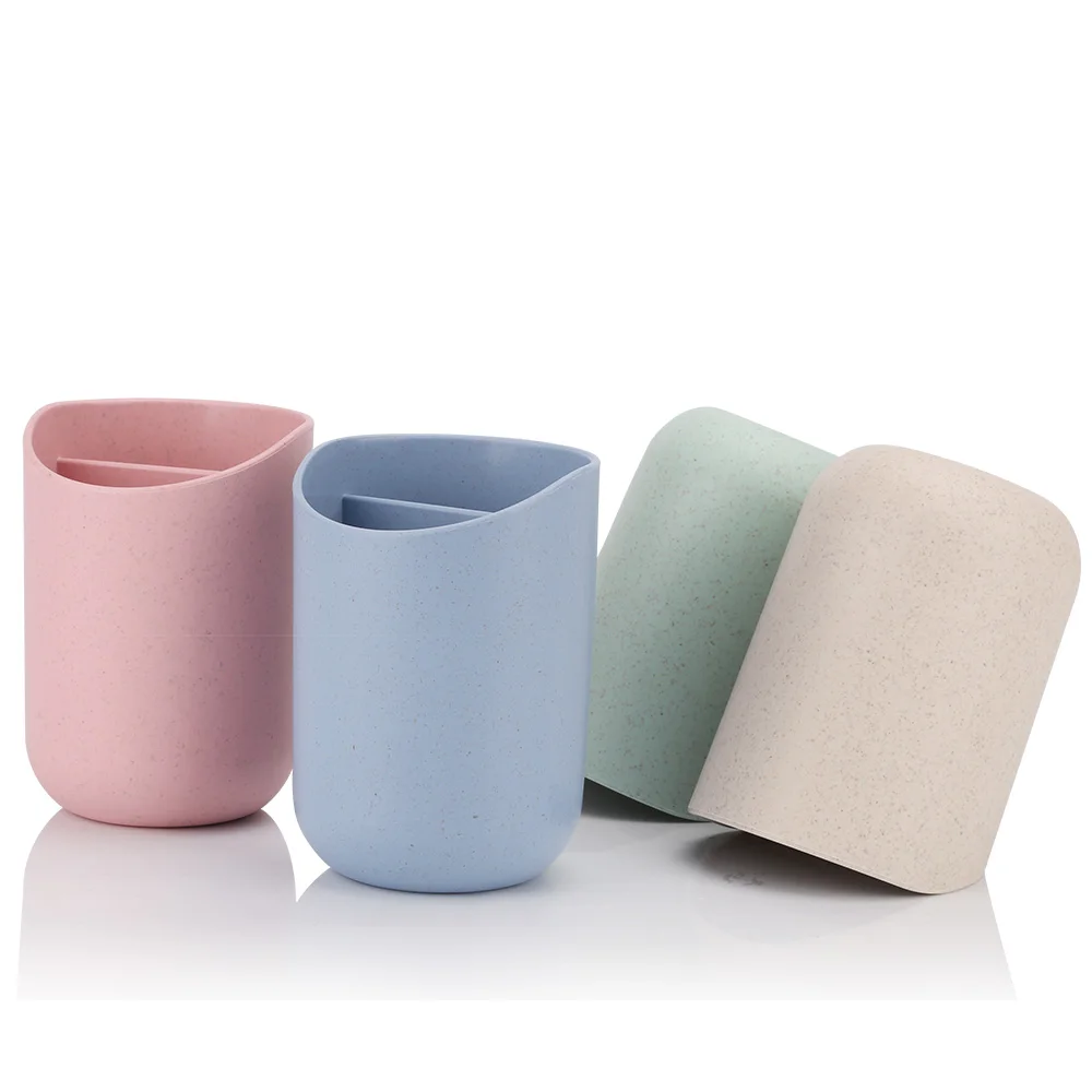 BPA Free Japanese Style Plastic Coffee Mug with Filter Layer Wheat