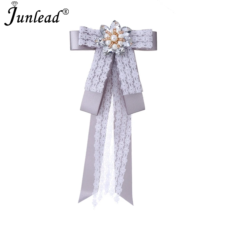 Junlead галстук-бабочка корсаж жемчужный цветок брошь Одежда Аксессуары для платья лента кружева Броши «бант» булавки для женщин