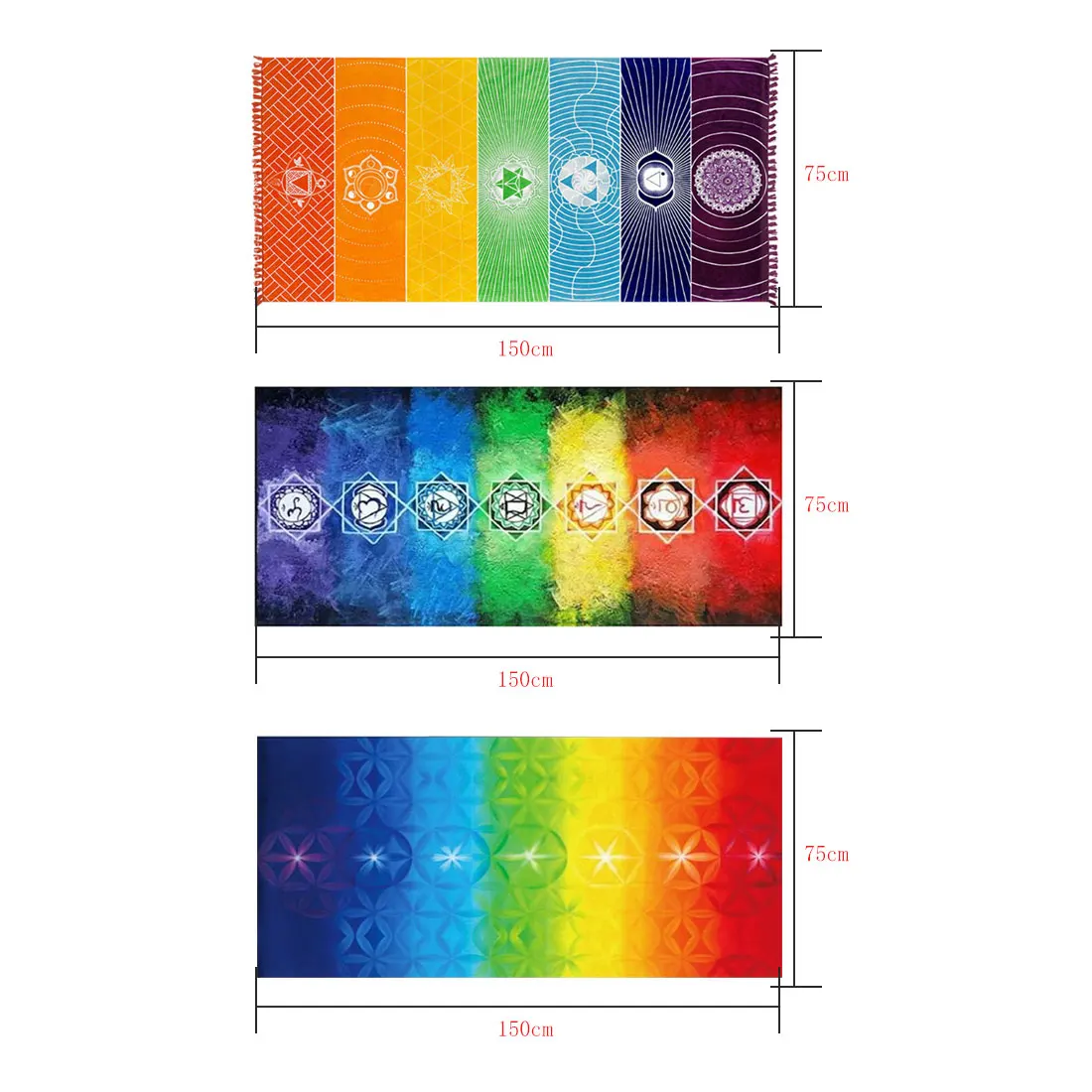 

Hot Sale Rainbow Beach Mat Yoga Mat Mandala Blanket Wall Hanging Tapestry Stripe Towel Yoga Mats Home Colorful Tablecloth