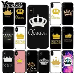 Yinuoda King queen на заказ фото Мягкий силиконовый чехол для телефона iphone 8 7 6 6 S плюс 5 5S SE XR X XS MAX Coque в виде ракушки