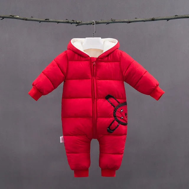 Г., весенне-зимний комбинезон для новорожденных, зимний комбинезон, зимняя одежда, пальто теплый комбинезон для мальчиков, хлопок, одежда для девочек Боди для детей от 0 до 18 месяцев - Цвет: red