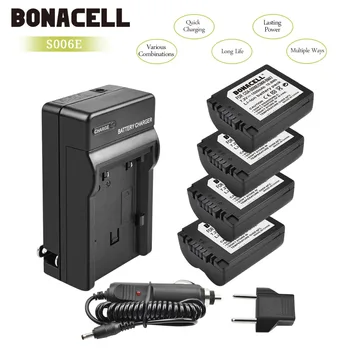 

bonacell 4pcs CGA-S006E Batteries Charger Pack for Panasonic Lumix DMW-BMA7 DMC-FZ50 FZ30 CGR-S006 CGR-S006A1B CGA-S006
