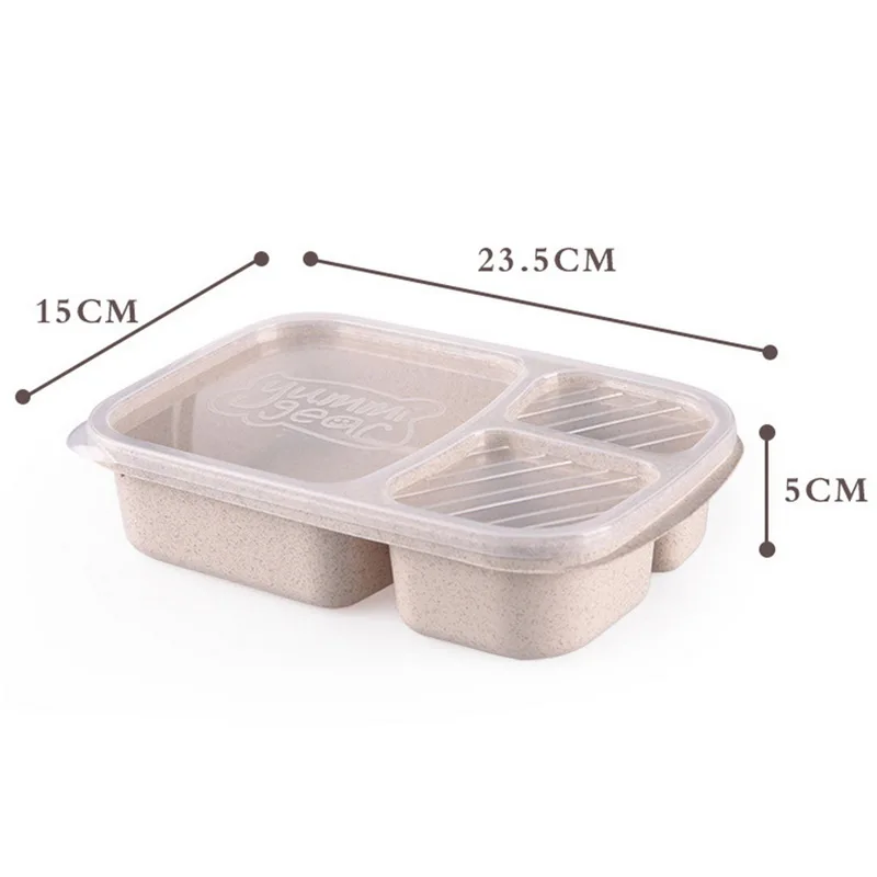 Микроволновая пластмассовая коробка для завтрака для детей, взрослых, в японском стиле, Bento Boxs, портативный Кемпинг, контейнер для хранения пшеничной еды, посуда, 1 шт
