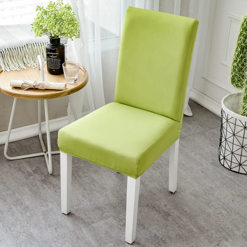 Современный однотонный чехол для кресла Спандекс Стрейч Эластичные Свадебные банкетные чехлы для стульев для столовой чехлы для сидений пасторальные гостиничные чехлы - Цвет: Светло-зеленый