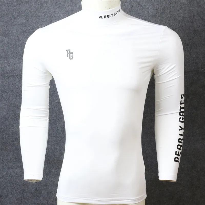 

NEW Men Pearly Gates Golf Training T-Shirts Outdoor Sports Close-fitting Sun-Proof Quick Dry Elastic PG Running T Shirts