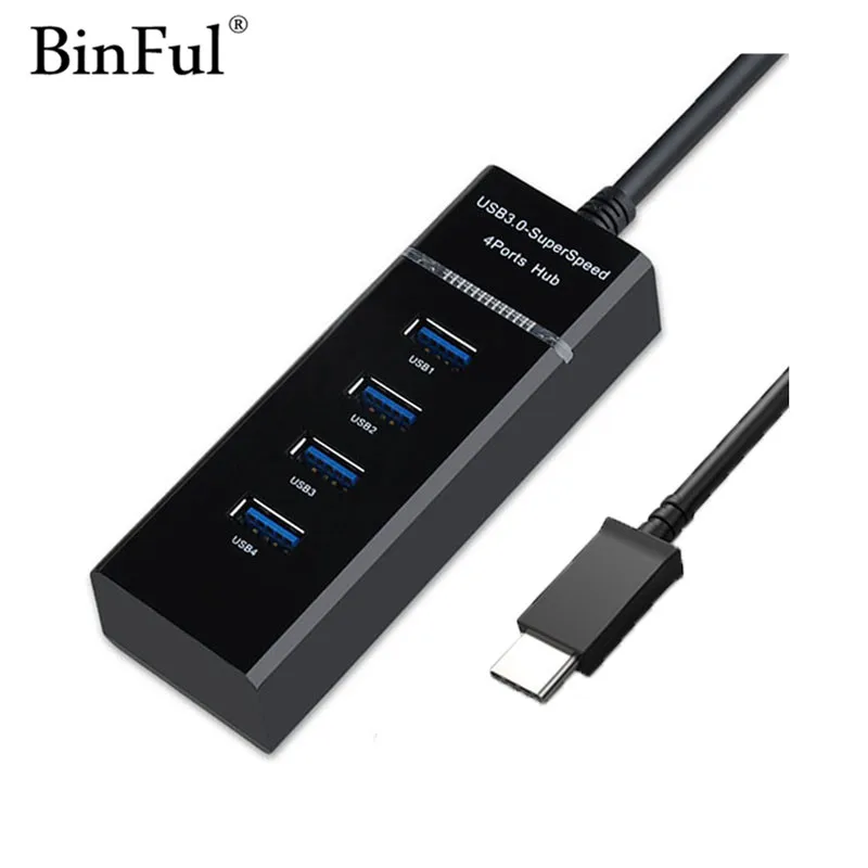 BinFul USB Hub 3 1 USB C 4 port USB 3 0 Hub Type C LED 1