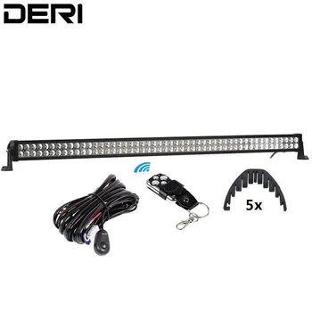 

Classic Style 52 inch 300W Dual Row Straight LED Work Light Bar Wireless Remote Control Wiring Kit For JEEP Car Truck Off Road