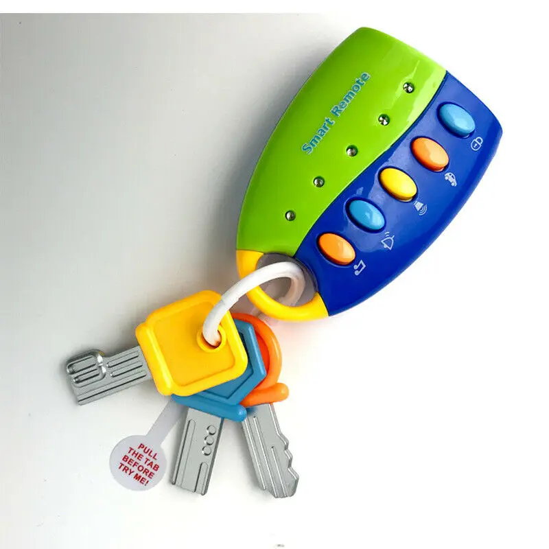 Новое поступление детский автомобиль мерцающий ключ детский музыкальный ключ детский звук и светильник игрушечный брелок детские подарки - Цвет: Blue Green
