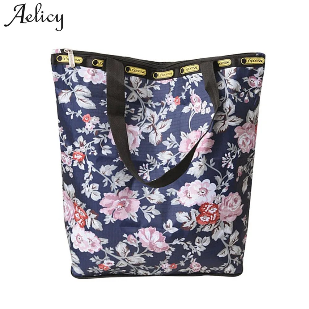 Aelicy брендовая Повседневная Женская Большая вместительная сумка-тоут, Холщовая Сумка на плечо, винтажные пляжные сумки с цветочным принтом, тоут, женские сумки для покупок