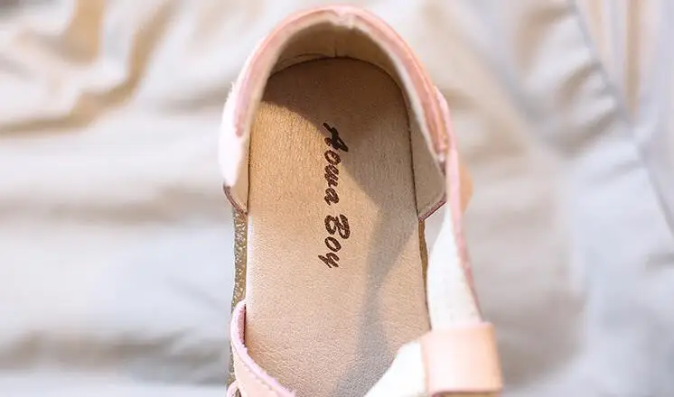 Летняя обувь для девочек; Высококачественная обувь из натуральной кожи на плоской подошве для девочек; кожаная обувь принцессы с бантом; Брендовая детская обувь