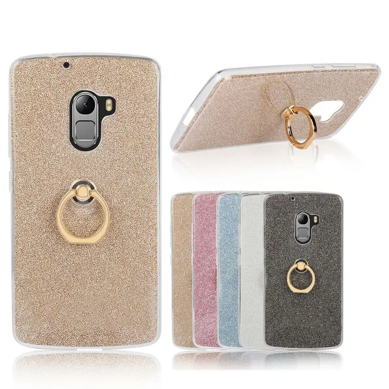 

For Lenovo Vibe K4 Note Case Transparent Soft TPU Case Glitter Metal Ring back cover For Lenovo Vibe X3 Lite A7010 A7010a48 Case