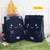 Cute Cat Canvas Backpack Cartoon Embroidery Backpacks For Teenage Girls School Bag Fashio Black Printing Rucksack mochilas XA69H ► Photo 2/6