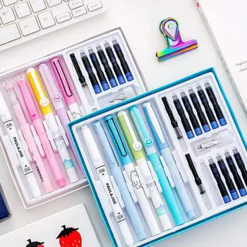 

18pcs/set Student Creative Pens Cartoon Plastic Can Change Ink Fountain Pen Set Variety Nib Combination