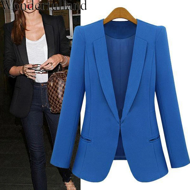 Wonderfulland Ladies Blazer Plus Size 4XL Formal Jacket