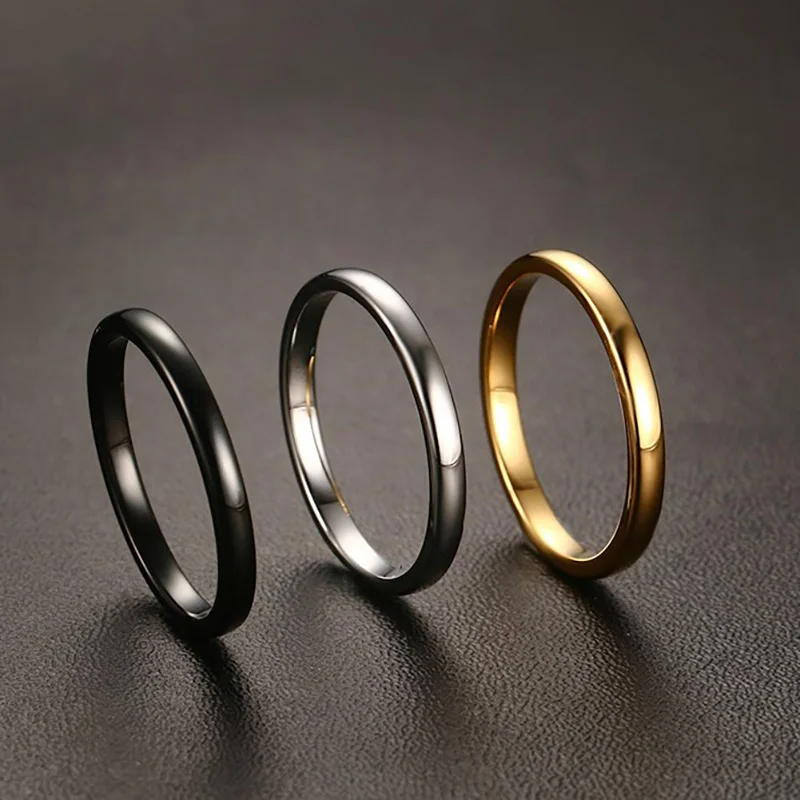 

Simple Style Trendy 2 mm Tungsten Carbide Engagement Ring Atmospheric Simplicity Anillos Mujer Bijoux Rings For Women. TCR-042