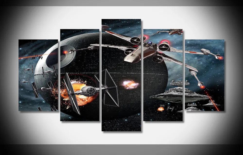 

6528 death wing tie fighters hd Poster Framed Gallery wrap art print home wall decor wall picture Already to hang