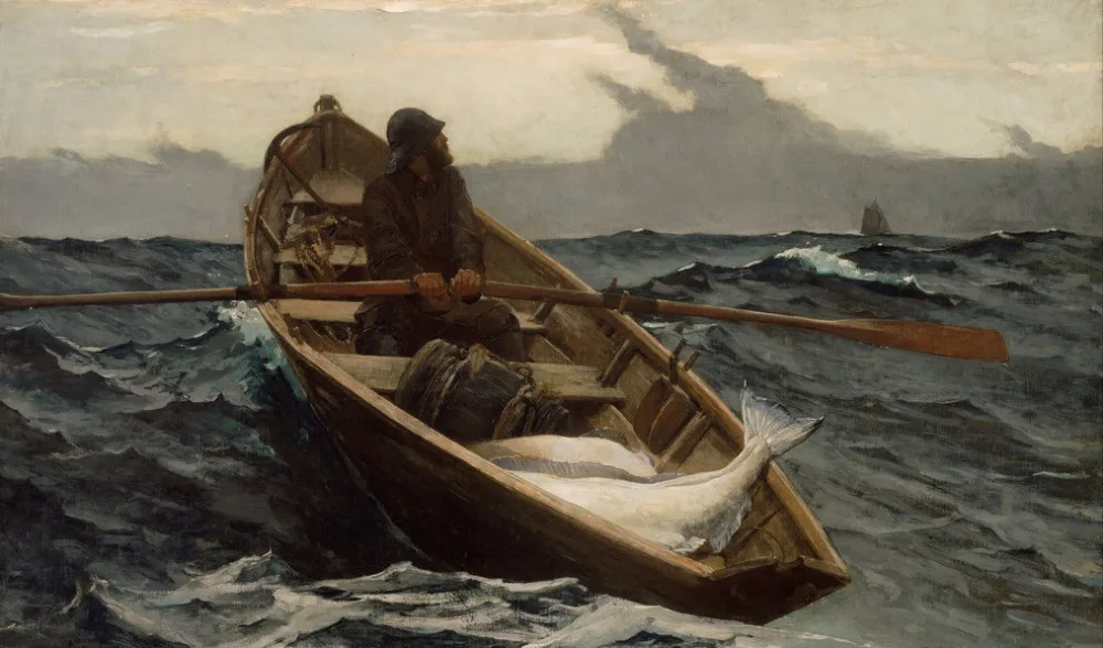 Картина маслом TOP art Winslow Homer противотуманная Предупреждение рыбалки хорошая