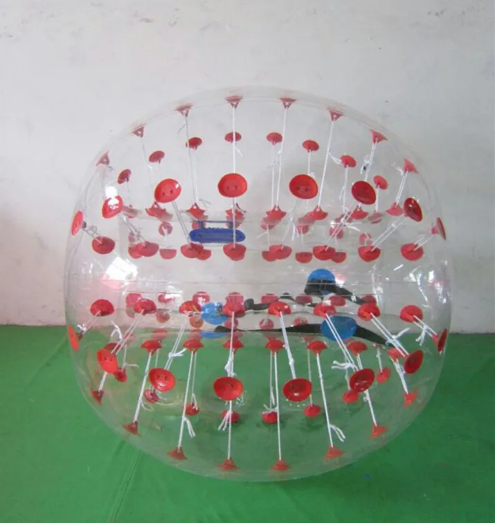 10 шт.(5 синий+ 5красный+ 2 вентилятора) 1,5 м пузырь футбол, надувной мяч пузырь костюм, Зорб мяч, Зорб футбол, бампер мяч - Цвет: red dot