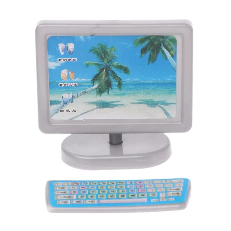 Modern Computer Dollhouse Miniature Furniture For Barbie Doll Kid Toy Girl Gift 30cm Dolls Accessories New Arrival Modern Computer Dollhouse Miniature Furniture For Barbie Doll Kid Toy Girl Gift 30cm Dolls Accessories New Arrival