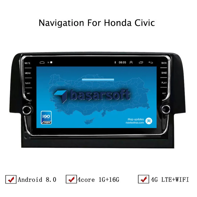 

9" Android 6.0/8.0/8.1 Car DVD GPS Navigation For Honda Civic 2016 Car Radio Stereo Head Unit With WIFI/4G LTE WIFI