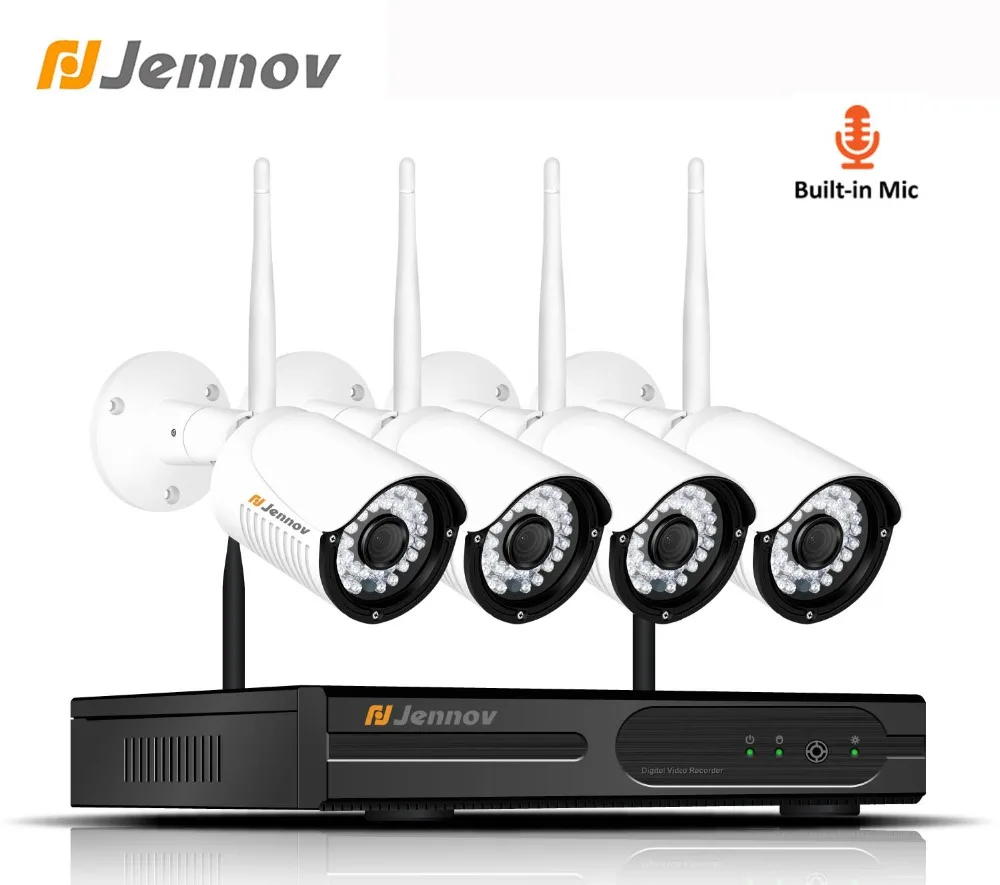 

Jennov 2MP 4CH Wireless Home Security Camera System Wifi CCTV NVR Kit IP Camera Video Surveillance Set Outdoor P2P HD 1080P