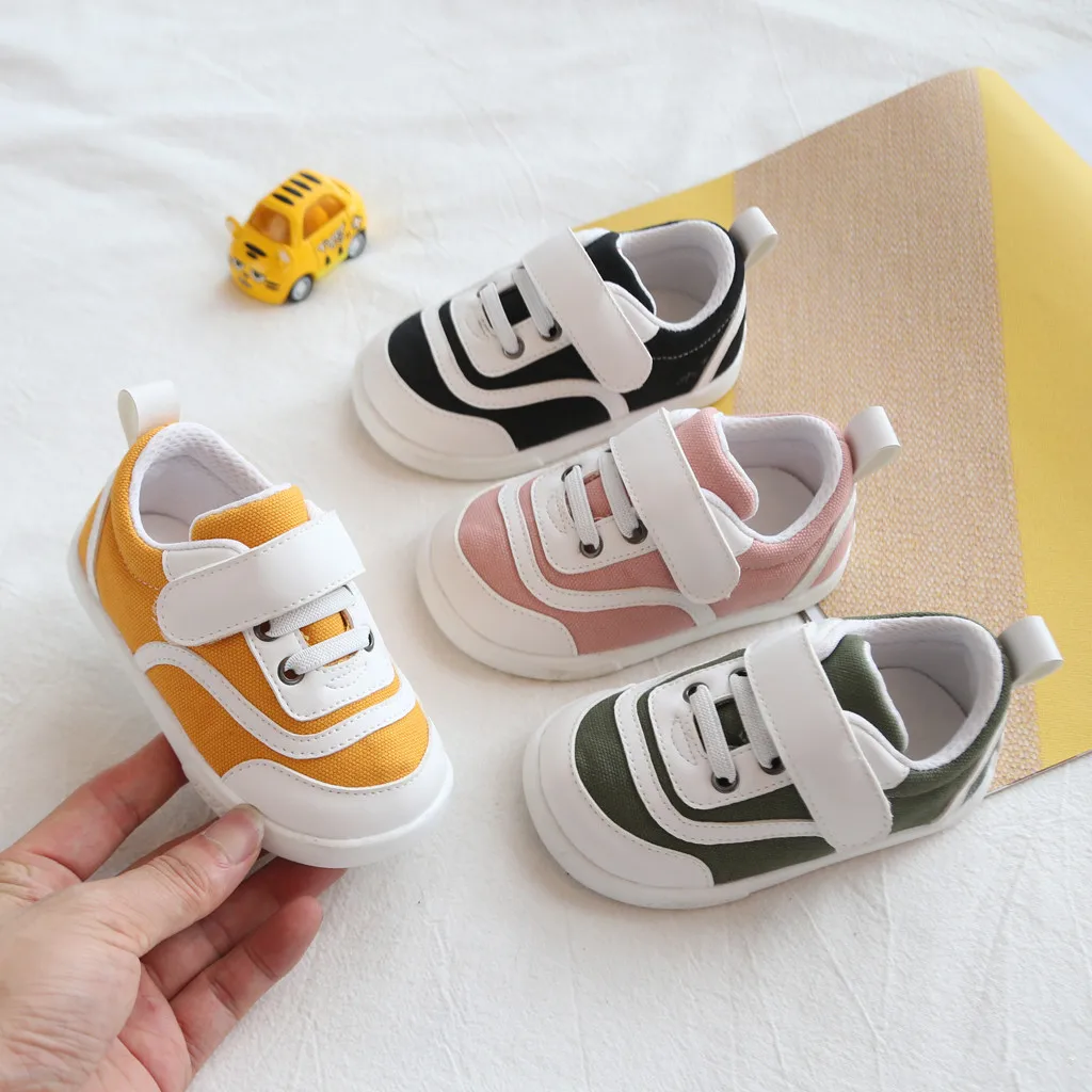 Baby Girl Summer Autumn Shoes Kids Boy Splicing Canvas Cloth First Walkers Anti-slip Soft Sole Toddler Sneakers Prewalkers