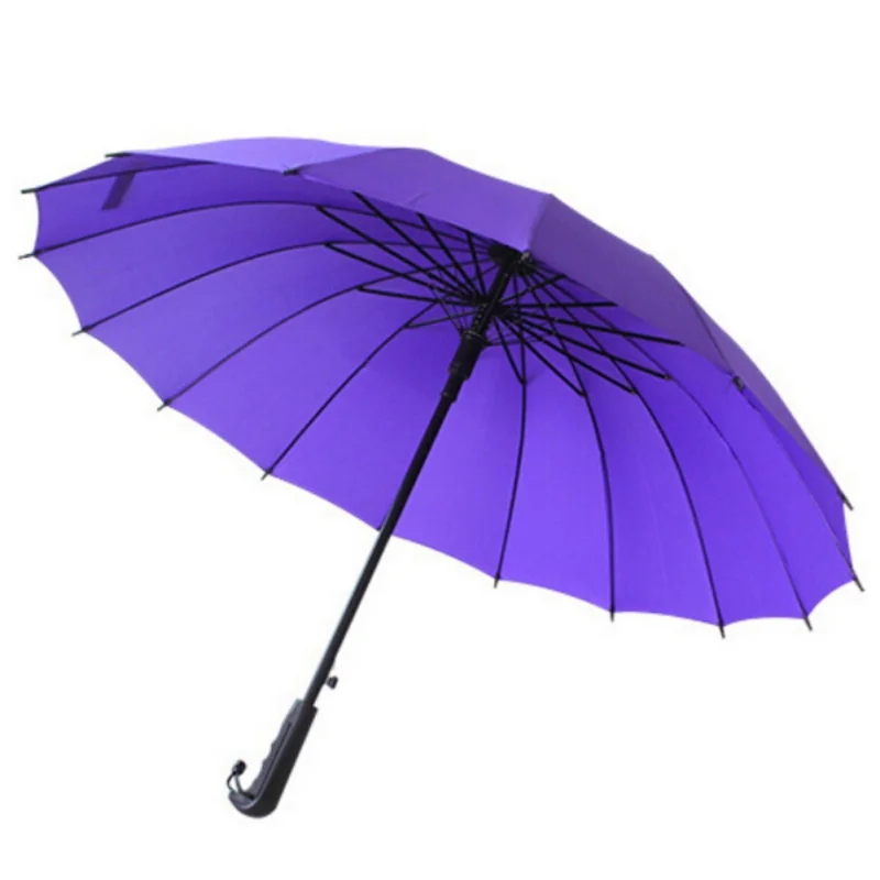 Длинные прямые радужные дождливые зонты для женщин Солнечный большой дождливый зонтик деловой мужской женский Радужный зонтик - Цвет: Сливовый