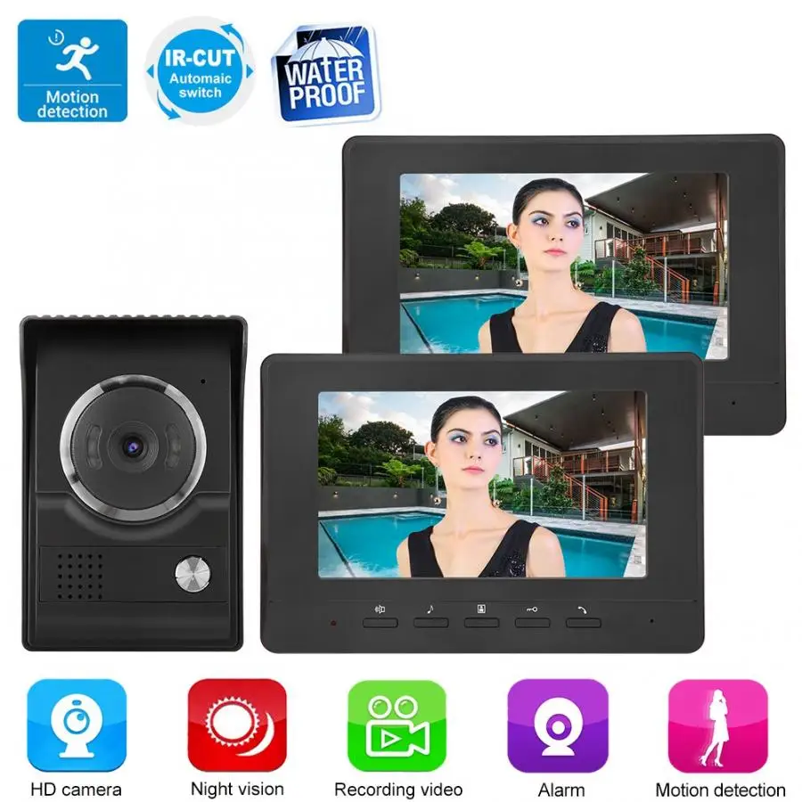 

Video Intercom Voice Doorbells Two-way Talk Home Doorbell Intercom Kit 110-240V