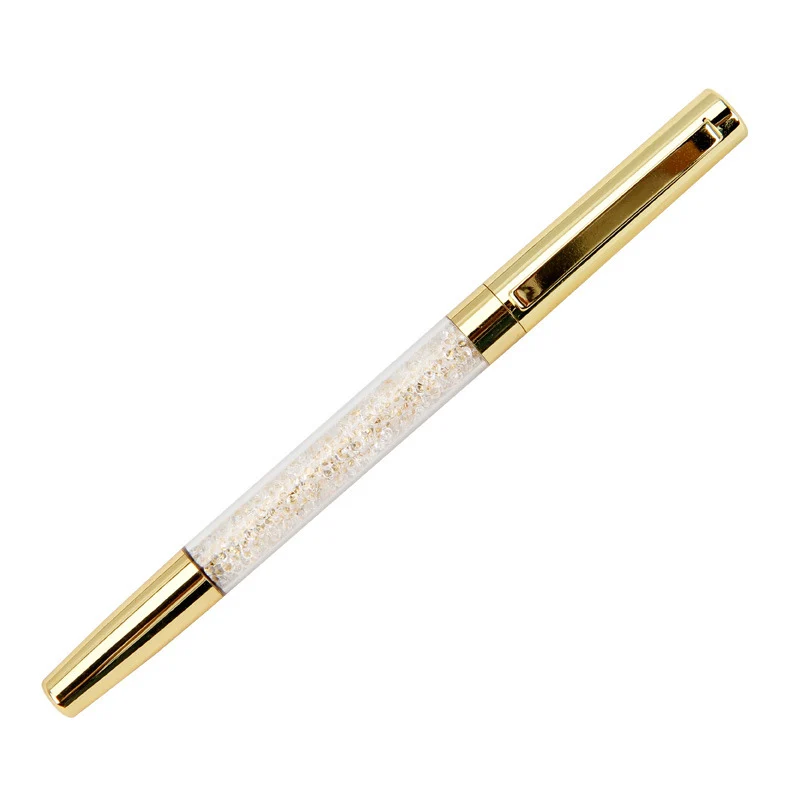 8 цветов, кристальная подписная пишущая шариковая ручка, алмазная Золотая Серебряная офисная канцелярская Подарочная кристальная шариковая ручка
