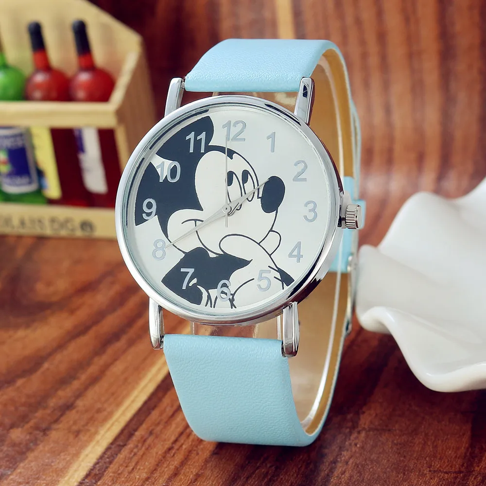 Детские часы «Микки» хорошего качества, модные детские кварцевые наручные часы с ремешком, модные детские часы для мальчиков и девочек, точное время