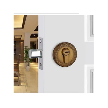 

Modern simple stealth door lock Zinc alloy atresia invisible yellow bronze indoor lock Double lock background wall contact locks