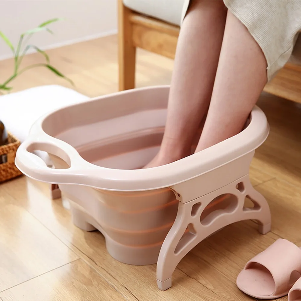 Folding Roller folding foot bath portable foot bath barrel massage barrel soaking basin Portable Folding Travel Feet Spa#15F