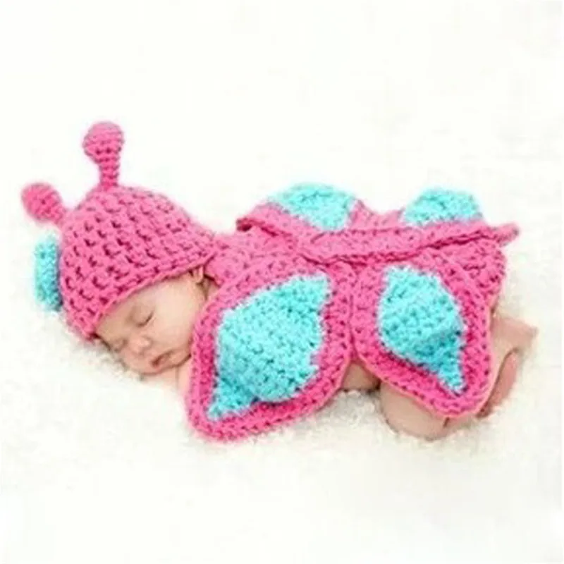Реквизит для фотосессии новорожденных, Одежда для младенцев, вязаный крючком милый розовый костюм с кроликом, реквизит для фотосессии, штаны+ головные уборы наборы, подарок
