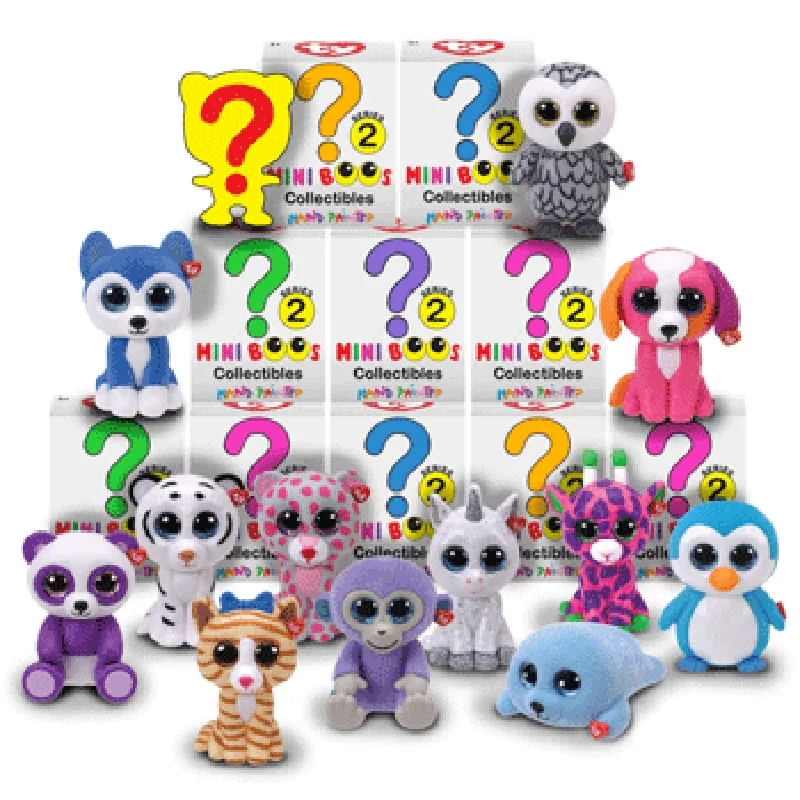 

Ty Beanie Boos 1pcs Random Mini Boos blind Box Collectible Toys Hand Painted With Checklist Dog Penguin Unicorn Giraffe Animal