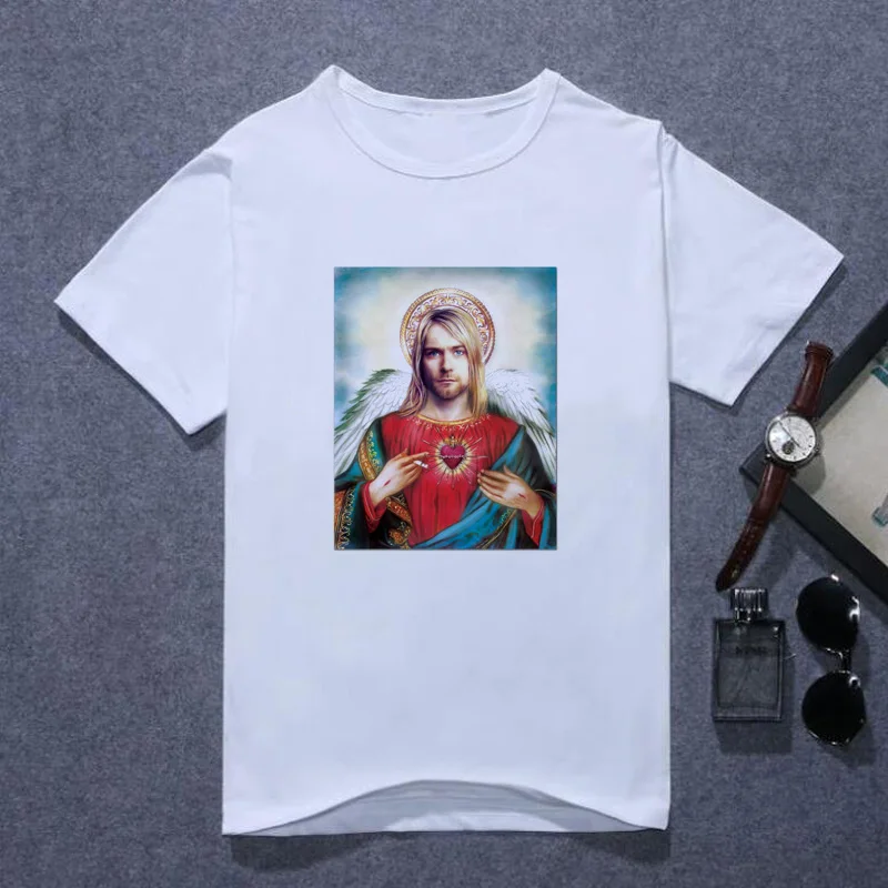 

Nirvana Kurt Cobain Tshirt Men Harajuku Song Lyrics Framed Print Rock Sounds T Shirt Men's Summer Lothes Oversized T Shirt