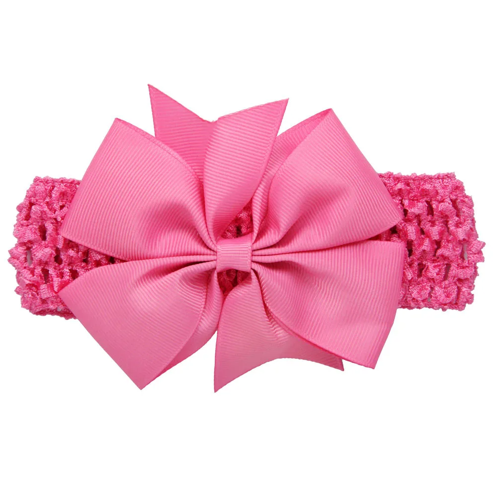 Baby Hair Accessories 2019Top Hot Girls Wave Headbands Bowknot Hair Accessories For Girls Infant Hair Band Diademas Para Bebe - Color: hot pink